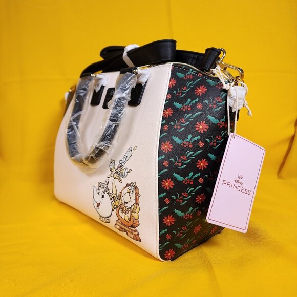 Loungefly Disney Princess Beauty And The Beast Belle Chip Holiday Satchel Bag - Picture 6 of 13